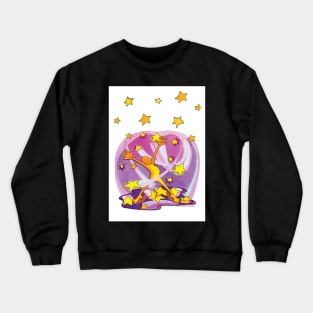 Pink Star Gazer by Julie Ann Stricklin Crewneck Sweatshirt